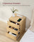 Bedside Table - Wood - Straw Yellow - Set of 2 with Charging Station