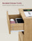 Bedside Table - Wood - Straw Yellow - Set of 2 with Charging Station
