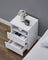 Set of 2 Nightstands - Wood - White - Adjustable LED Light and Drawers