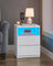 Set of 2 Nightstands - Wood - White - Adjustable LED Light and Drawers