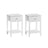 Set of 2 Bedside Tables - Bamboo - Cloud White - Storage Drawer and Open Shelf