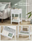 Set of 2 Bedside Tables - Bamboo - Cloud White - Storage Drawer and Open Shelf