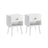 Set of 2 Bedside Tables - Solid Wood - Cloud White - Features Storage Drawers and Open Shelf