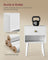 Set of 2 Bedside Tables - Solid Wood - Cloud White - Features Storage Drawers and Open Shelf