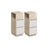 Set of 2 Slim Side Tables - Wood - Cloud White - 2 Drawers and Open Compartment