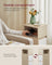 Set of 2 Slim Side Tables - Wood - Cloud White - 2 Drawers and Open Compartment