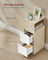 Set of 2 Slim Side Tables - Wood - Cloud White - 2 Drawers and Open Compartment