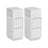 Set of 2 Slim Bedside Tables - Engineered Wood - Cloud White - 2 Drawers and 1 Open Compartment