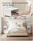 Slim Bedside Table Set of 2 - Wood - White - Toolless Assembly with Open Compartments and Drawer