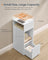 Slim Bedside Table Set of 2 - Wood - White - Toolless Assembly with Open Compartments and Drawer