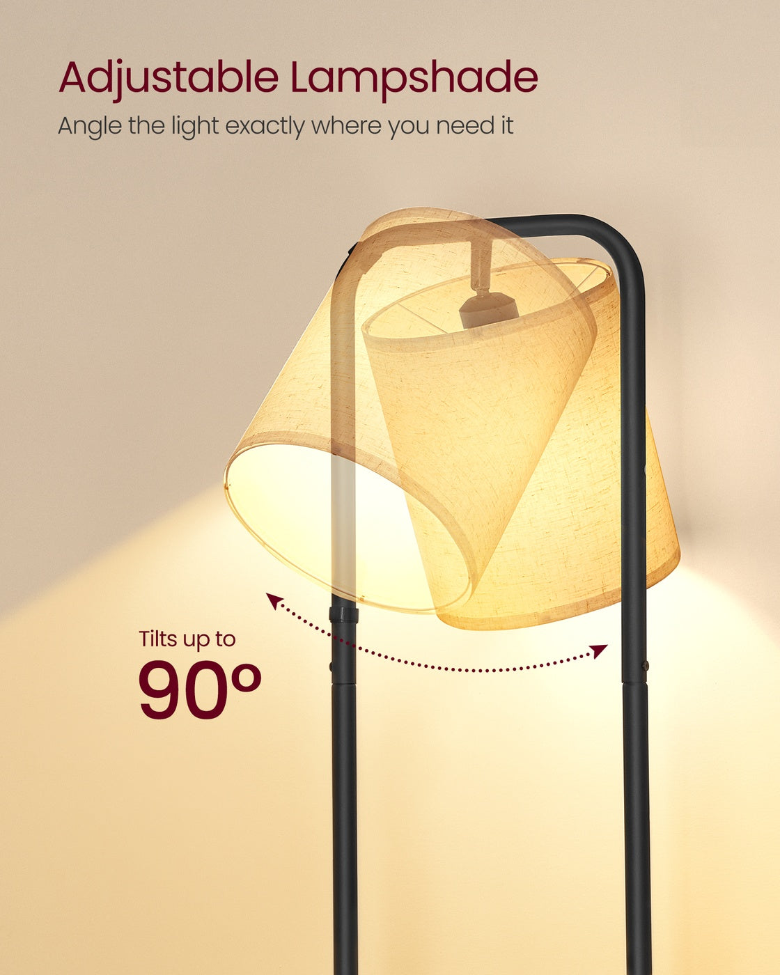 Floor Lamp with 3 Shelves - 9L - Particleboard - LED Bulb