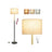 Modern Floor Lamp - Fabric - Gold and Black - Adjustable Height with Foot Switch