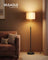 Modern Floor Lamp - Fabric - Gold and Black - Adjustable Height with Foot Switch