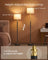 Modern Floor Lamp - Fabric - Gold and Black - Adjustable Height with Foot Switch