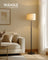 Floor Lamp for Living Room - Steel and Cement - Ink Black