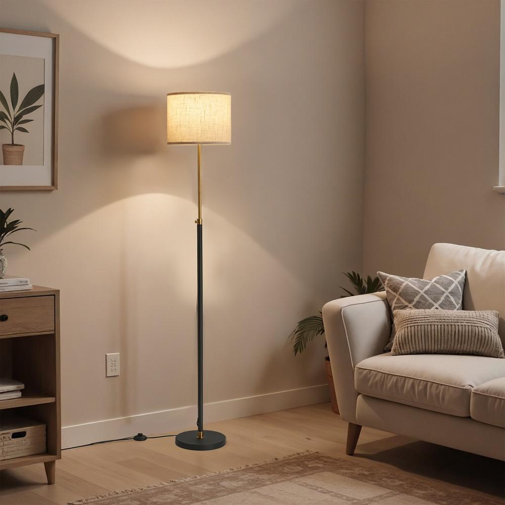 Floor Lamp - Multi-Light - Gold, Black - 30 x 30 x (140-170) cm