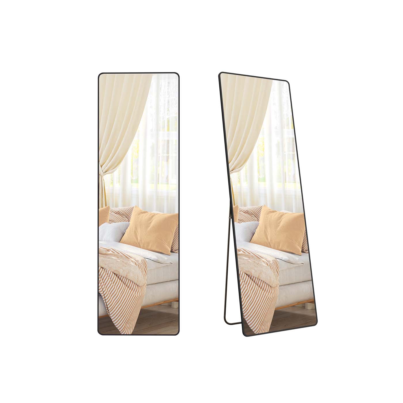 Full Length Mirror - Aluminium Alloy - Ink Black - Stand Accessory