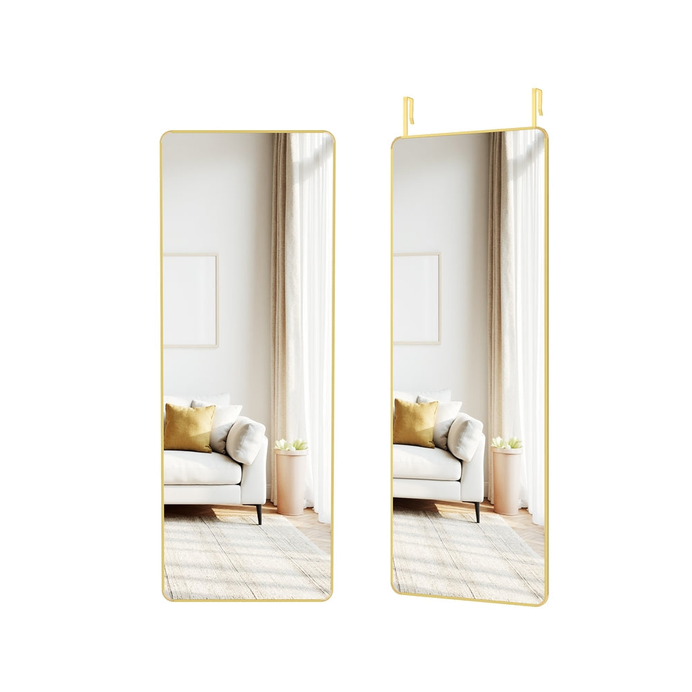Full Length Mirror - Tempered Glass - Ink Black - Over the Door or Wall Mounted