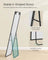 Full Length Mirror - Aluminium Alloy Frame - Ink Black - Freestanding Design