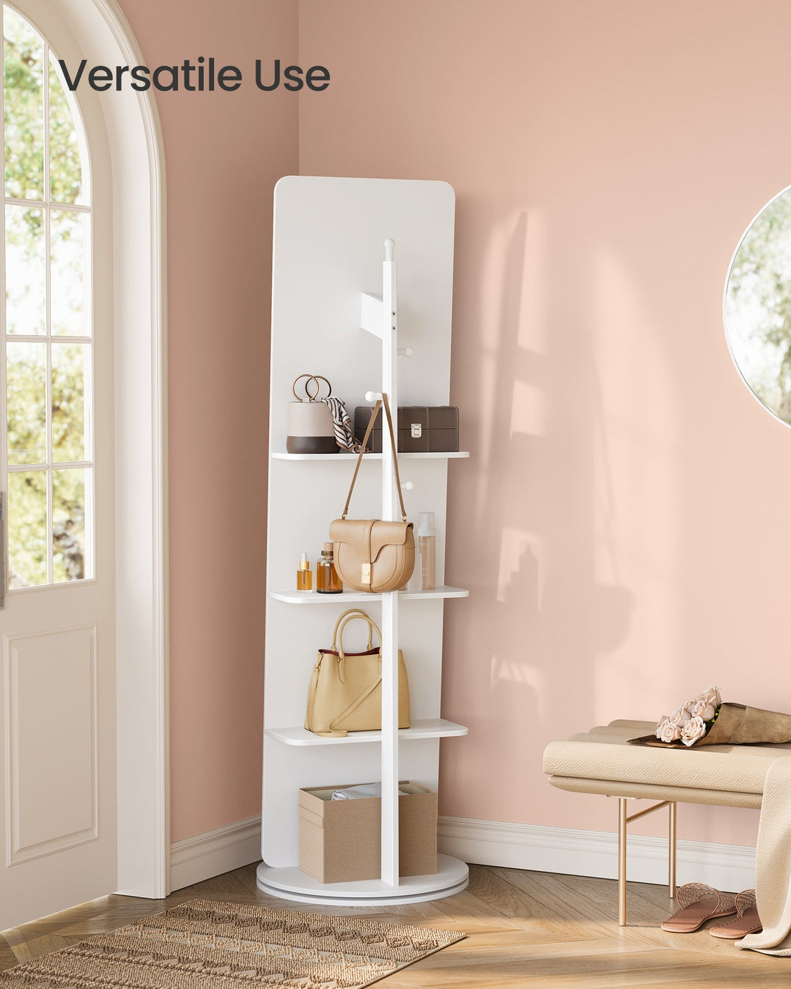 Standing Full Body Mirror - 64" - Tempered Glass - 360° Rotatable