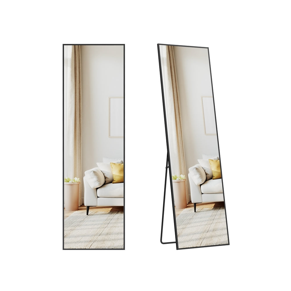 Full Length Mirror - 59" x 16" - Tempered Glass - Aluminium Alloy Frame