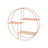Round Wall-Mounted Shelf - Metal - Rose Gold - Floating Design with 3 Mesh Panels