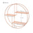 Round Wall-Mounted Shelf - Metal - Rose Gold - Floating Design with 3 Mesh Panels