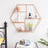 Metal Wall-Mounted Shelves - Decorative Floating Shelf with 4 Mesh Shelves - Rose Gold - Hexagonal Design