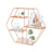 Metal Wall-Mounted Shelves - Decorative Floating Shelf with 4 Mesh Shelves - Rose Gold - Hexagonal Design