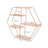Metal Wall-Mounted Shelves - Decorative Floating Shelf with 4 Mesh Shelves - Rose Gold - Hexagonal Design
