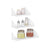 Metal Wall Shelves - Set of 3 - White - Versatile Floating Design for Trinkets and Decor