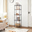 5-Tier Adjustable Metal Shelving Unit - Metal - Black - Wire Basket Design with Hooks and High Load Capacity