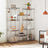 5-Tier Metal Storage Unit - Metal - Black - Adjustable Shelves with Hooks
