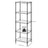 5-Tier Wire Shelving Unit - Metal - Black - Adjustable Shelves and Hooks