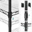 6-Tier Wire Shelving Unit - Metal - Ink Black - Adjustable Shelves with Shelf Liners and Hooks