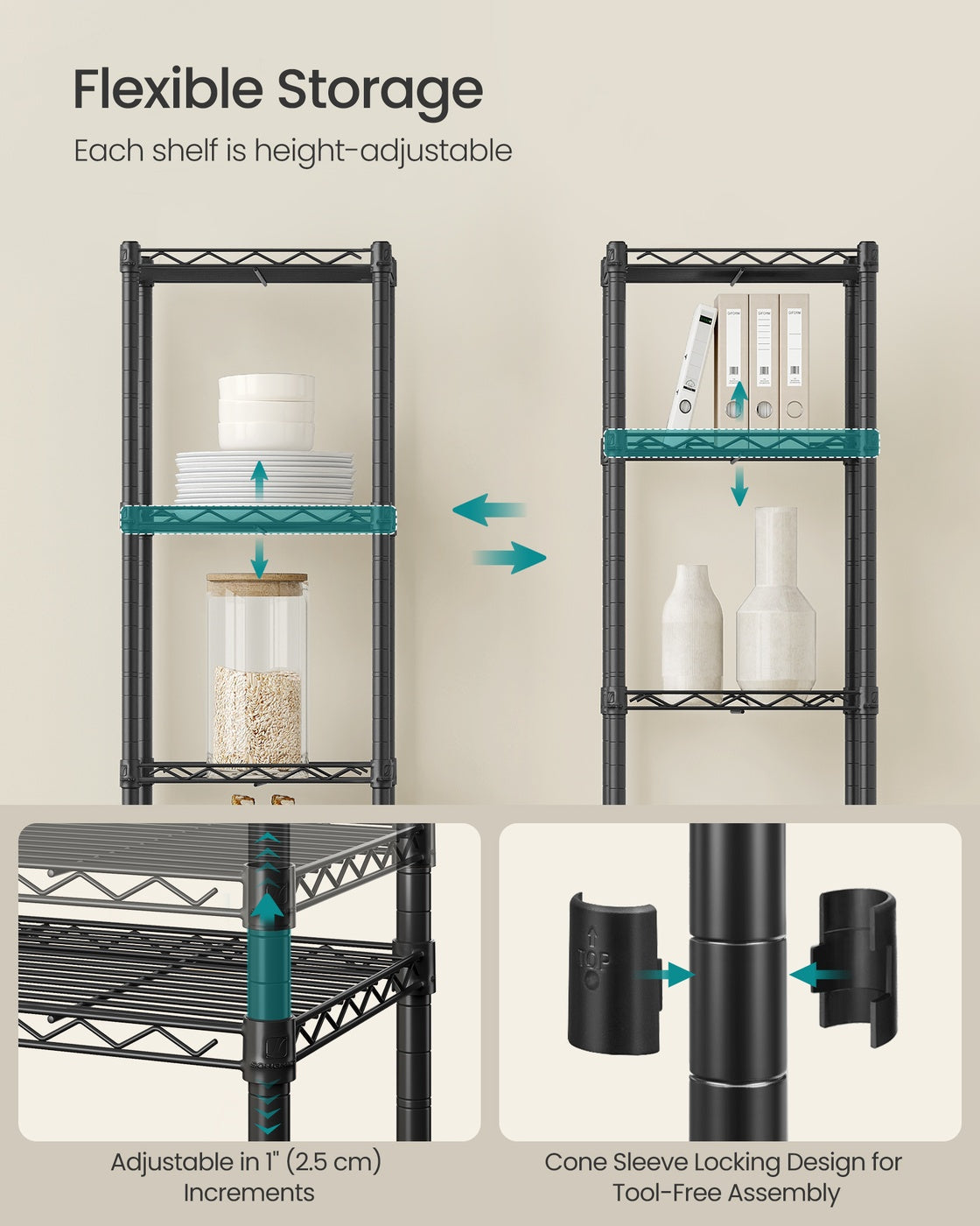 Storage Shelf - 30L - Steel - Adjustable Shelves