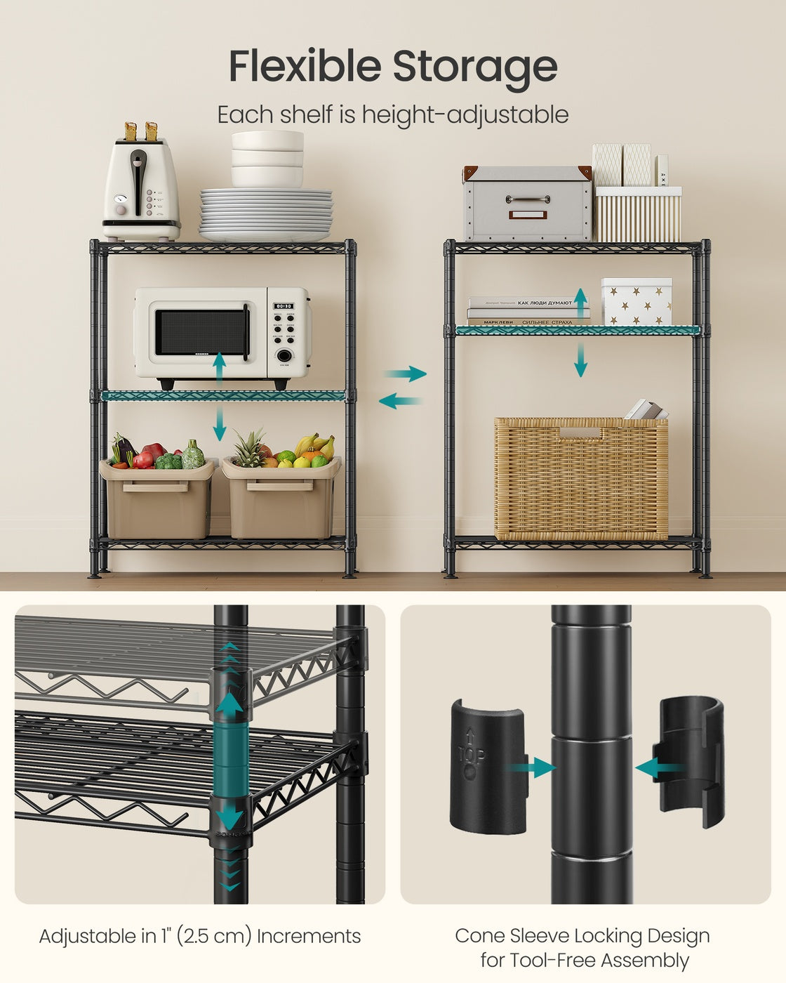 Storage Shelf - 77L - Steel - Adjustable Shelves