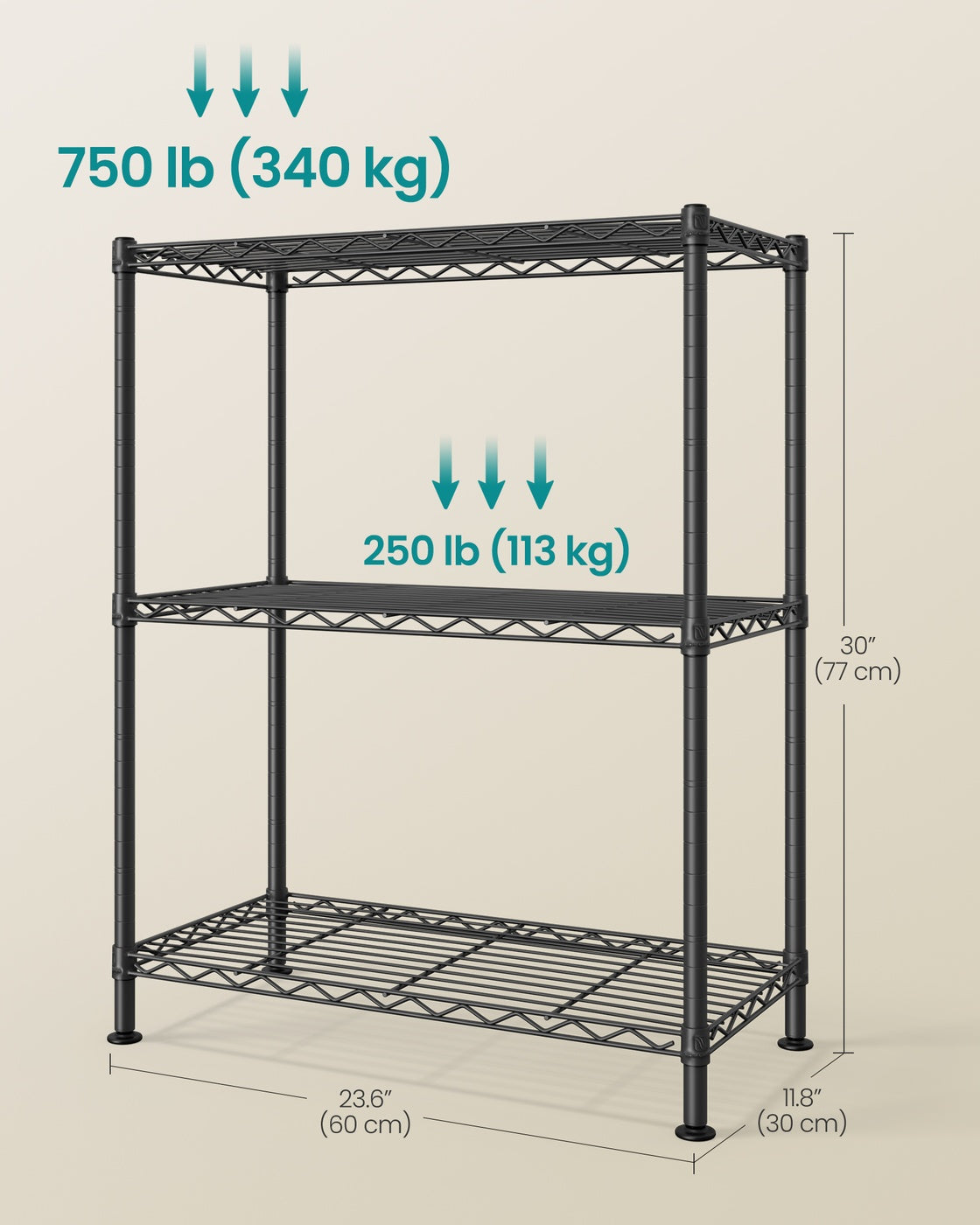 Storage Shelf - 77L - Steel - Adjustable Shelves
