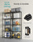 Storage Shelf Metal Garage Adjustable 5 Tier - Plastic and Steel - Ink Black