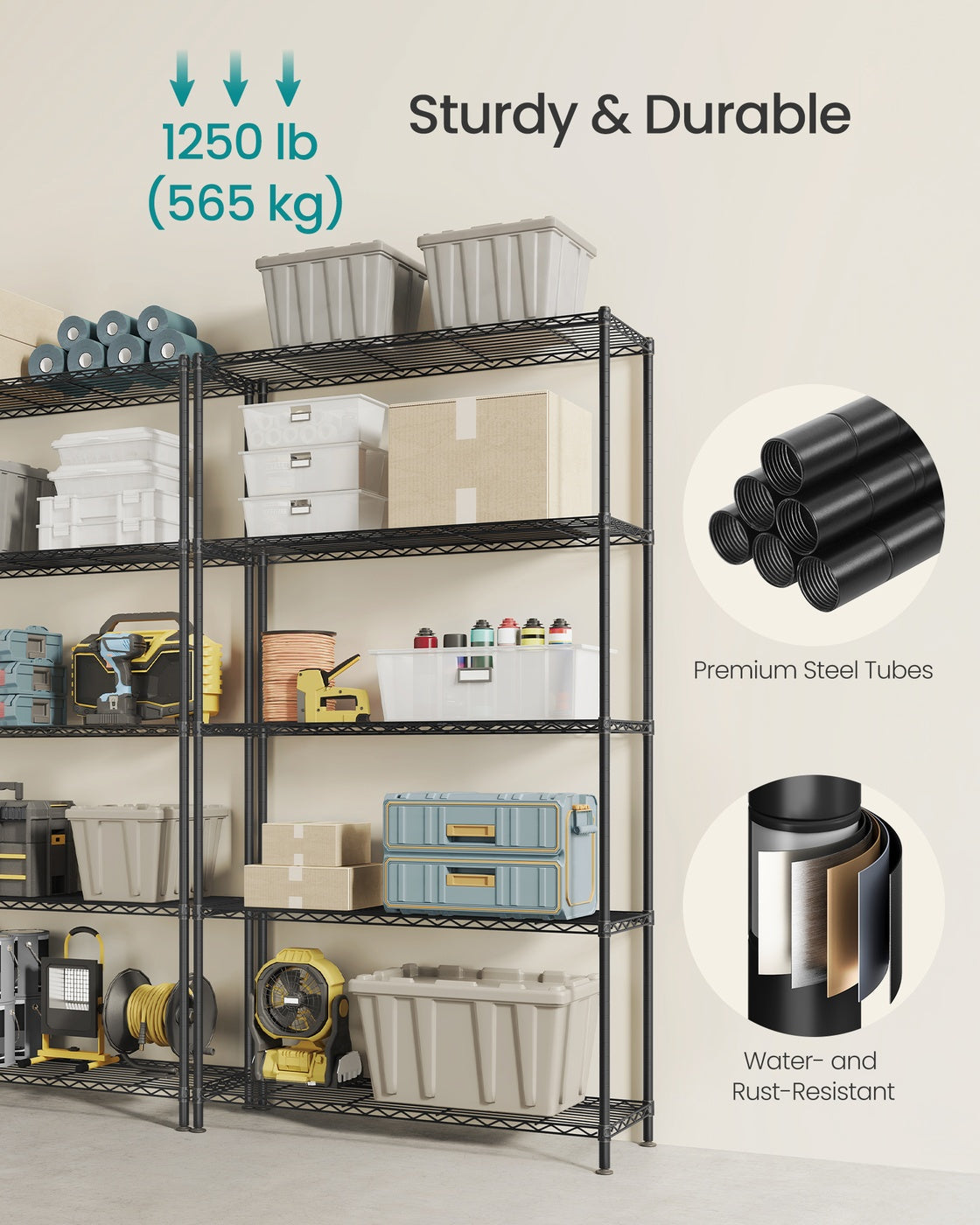 Storage Shelf - 30L - Steel - 5 Tier