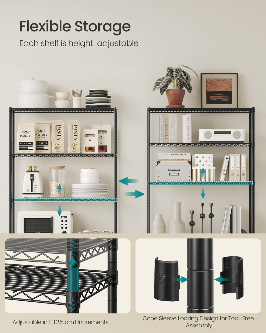 Storage Shelf - 30L - Steel - 5 Tier