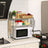 Microwave Oven Rack - Metal - Charcoal Grey - 2-Tier with Adjustable Shelves and Hooks