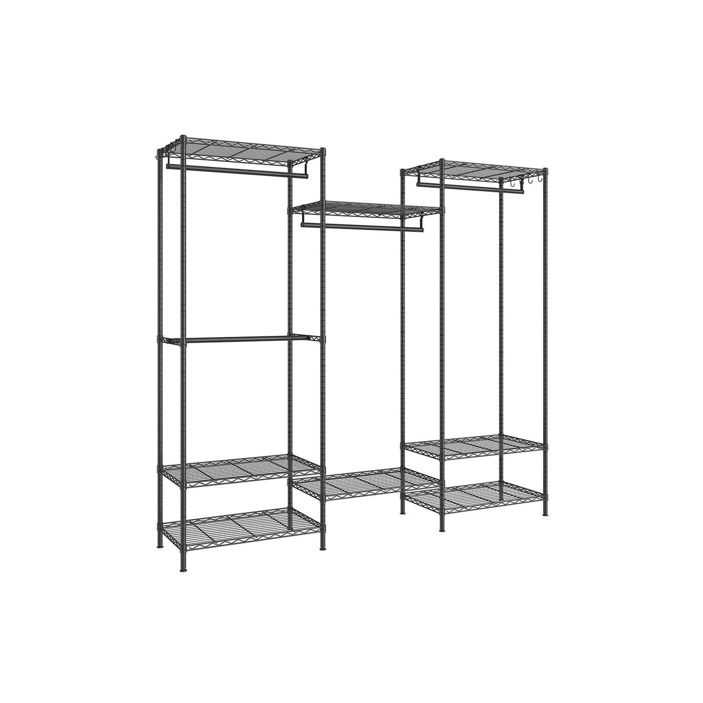 Portable Open Wardrobe - Metal - Ink Black
