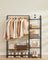 Open Wardrobe - Metal - Ink Black - Freestanding with Storage Shelves