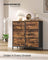 6 Drawer Chest - Steel - Ink Black & Ebony Black - Versatile Fabric Storage Unit