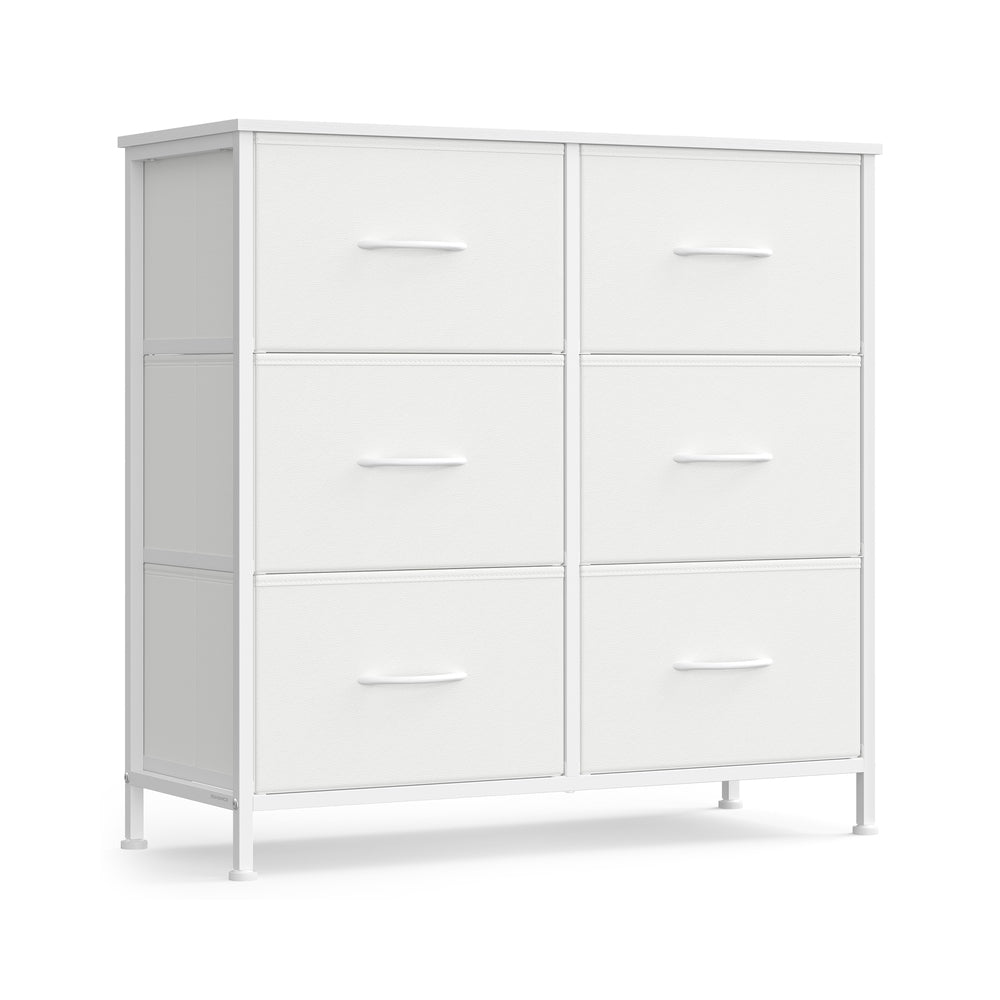 Chest of Drawers - Steel - Ink Black - Versatile 6 Fabric Drawer Storage Unit
