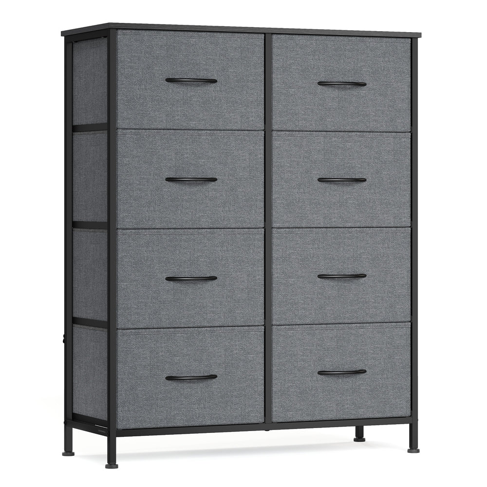 BELLAH Collection Chest of Drawers Storage Unit 8 Drawers - MDF and Wood - Slate Grey