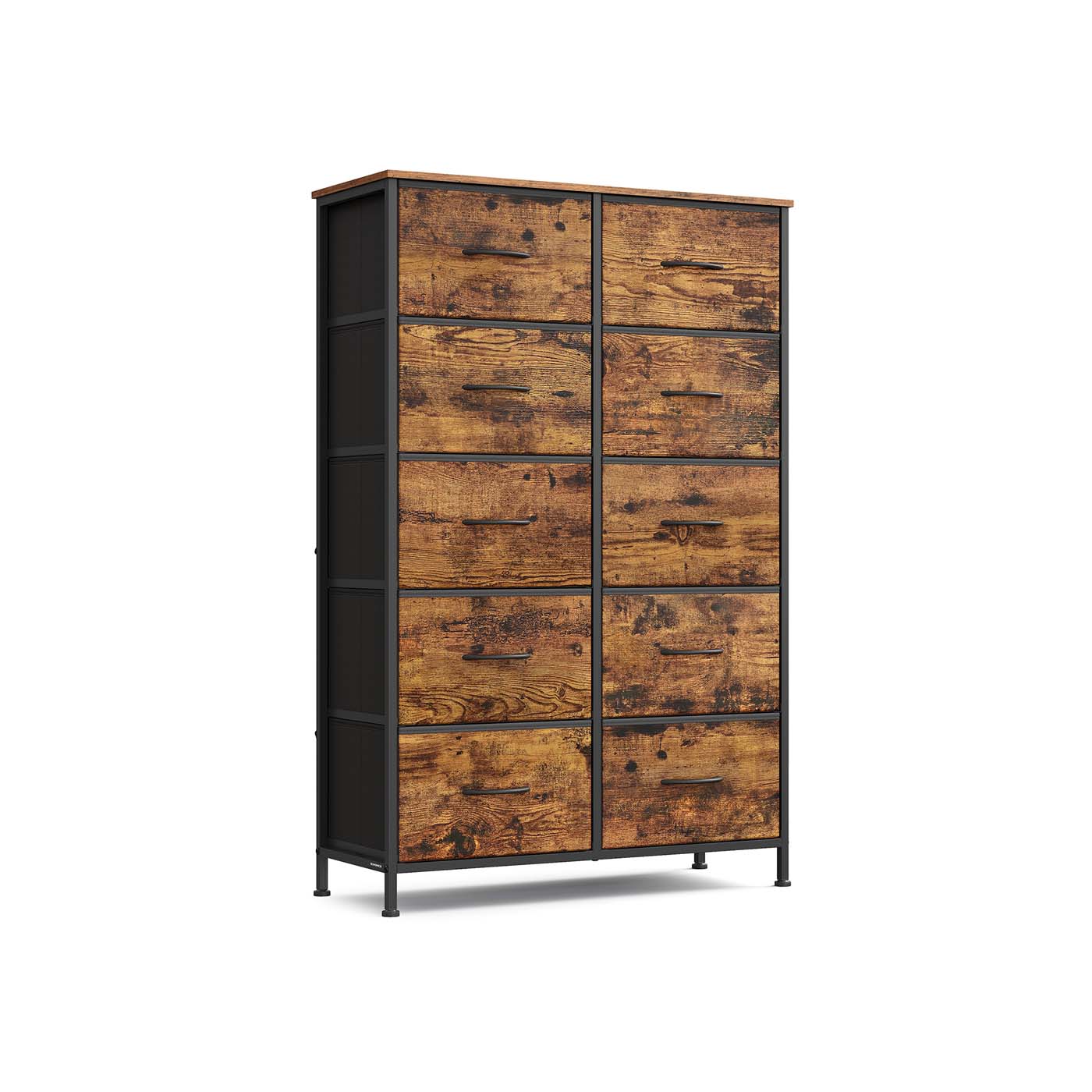 Fabric Storage Unit - 6 Drawer Design - Steel - Ink Black