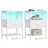 Bedside Table - With Charging Station - Set of 2 - Cloud White - 30 x 39.6 x 60.4 cm