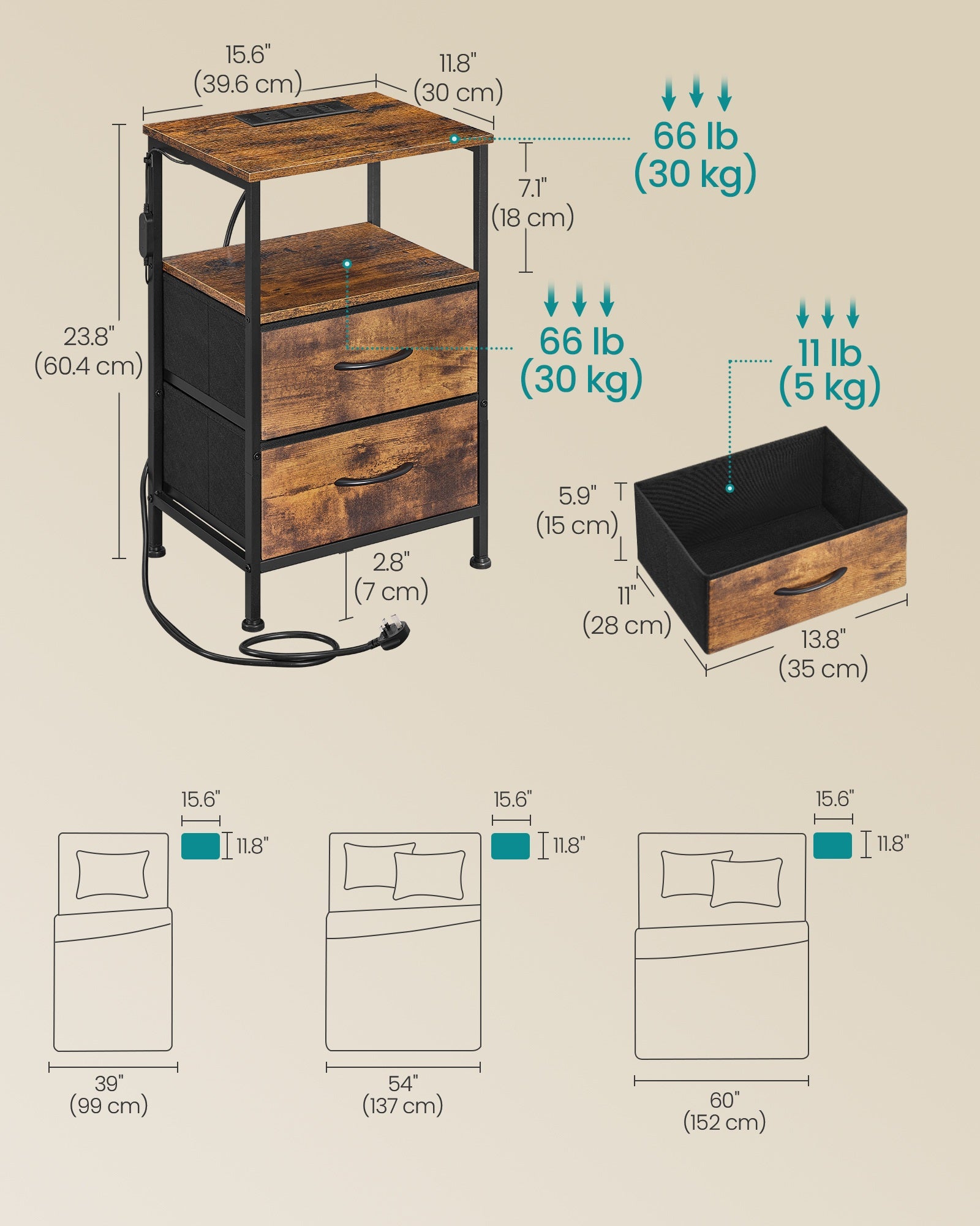 Bedside Table - Set of 2